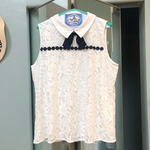 Karl Lagerfeld lace sleeveless top